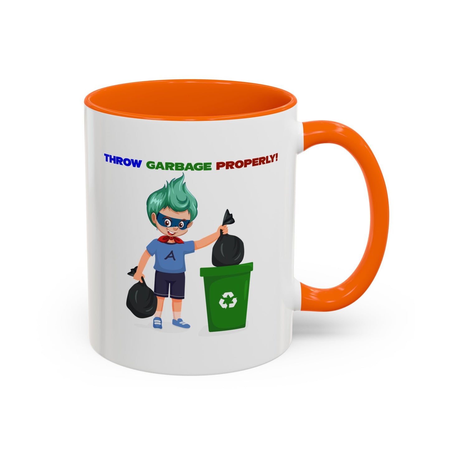 Accent Coffee Mug - Super kiddo taking trash out