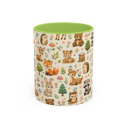 Accent Coffee Mug  (11/15 oz) - Whimsical Woodland Friends