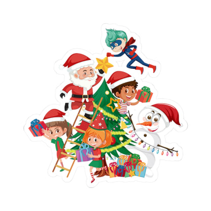 Kiss-Cut Stickers - Super kiddo making christmas tree - [[{"value":"Wonderwear Kid"}]]