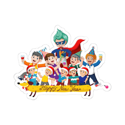 Kiss-Cut Stickers - Happy new year with friends - [[{"value":"Wonderwear Kid"}]]