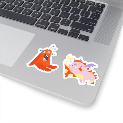 Kiss-Cut Vinyl Decals - Orange monsters Printify