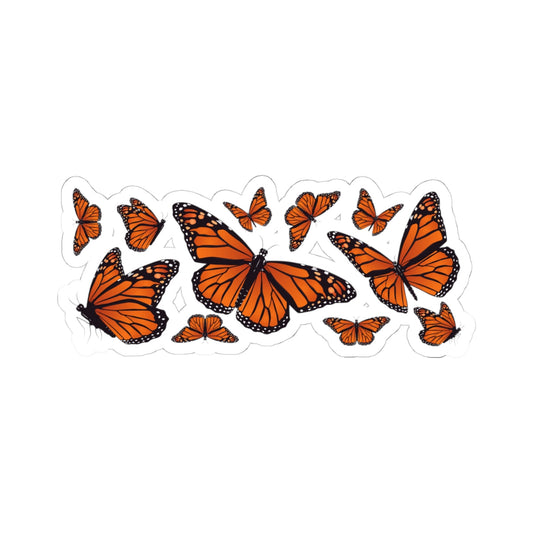 Kiss-Cut Vinyl Decals - Set of orange monarch butterfly Printify
