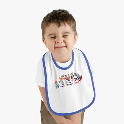 Baby Bib - Happy new year from super kiddo - [[{"value":"Wonderwear Kid"}]]