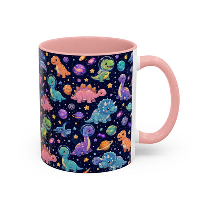 Accent Coffee Mug  (11/15 oz) - Cosmic dinosaurs