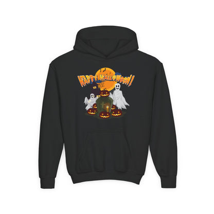 Youth Heavy Blend Hooded Sweatshirt - Happy holloween - cemetery - [[{"value":"Wonderwear Kid"}]]