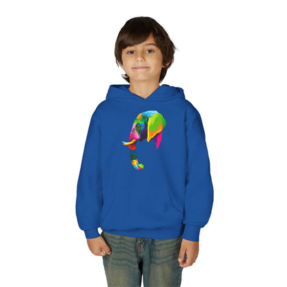 Youth hoodie with adorable elephant design Printify
