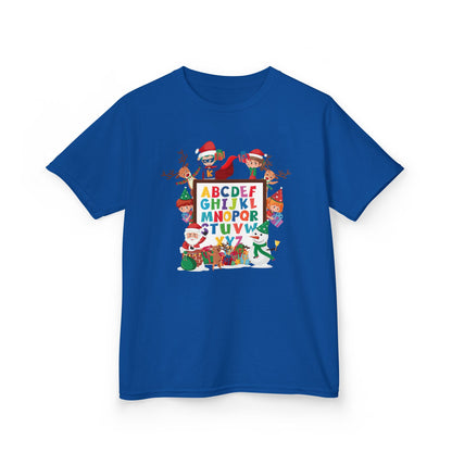 Kids Heavy Cotton™ Tee - Christmas alphabet with super kiddo - [[{"value":"Wonderwear Kid"}]]