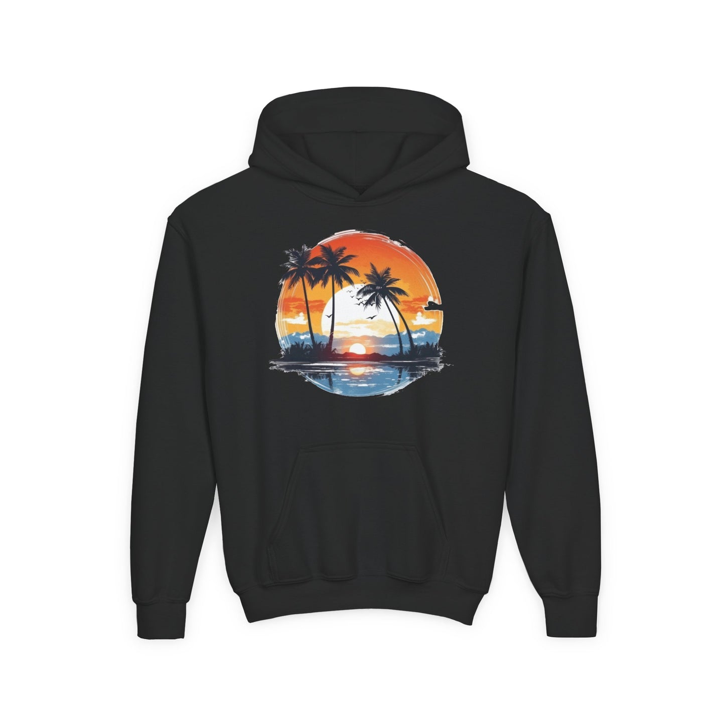 Youth Heavy Blend Hooded Sweatshirt - Tropical Sunset Beachwear