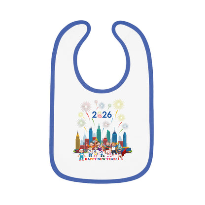 Baby Bib - Happy new year with fireworks - [[{"value":"Wonderwear Kid"}]]