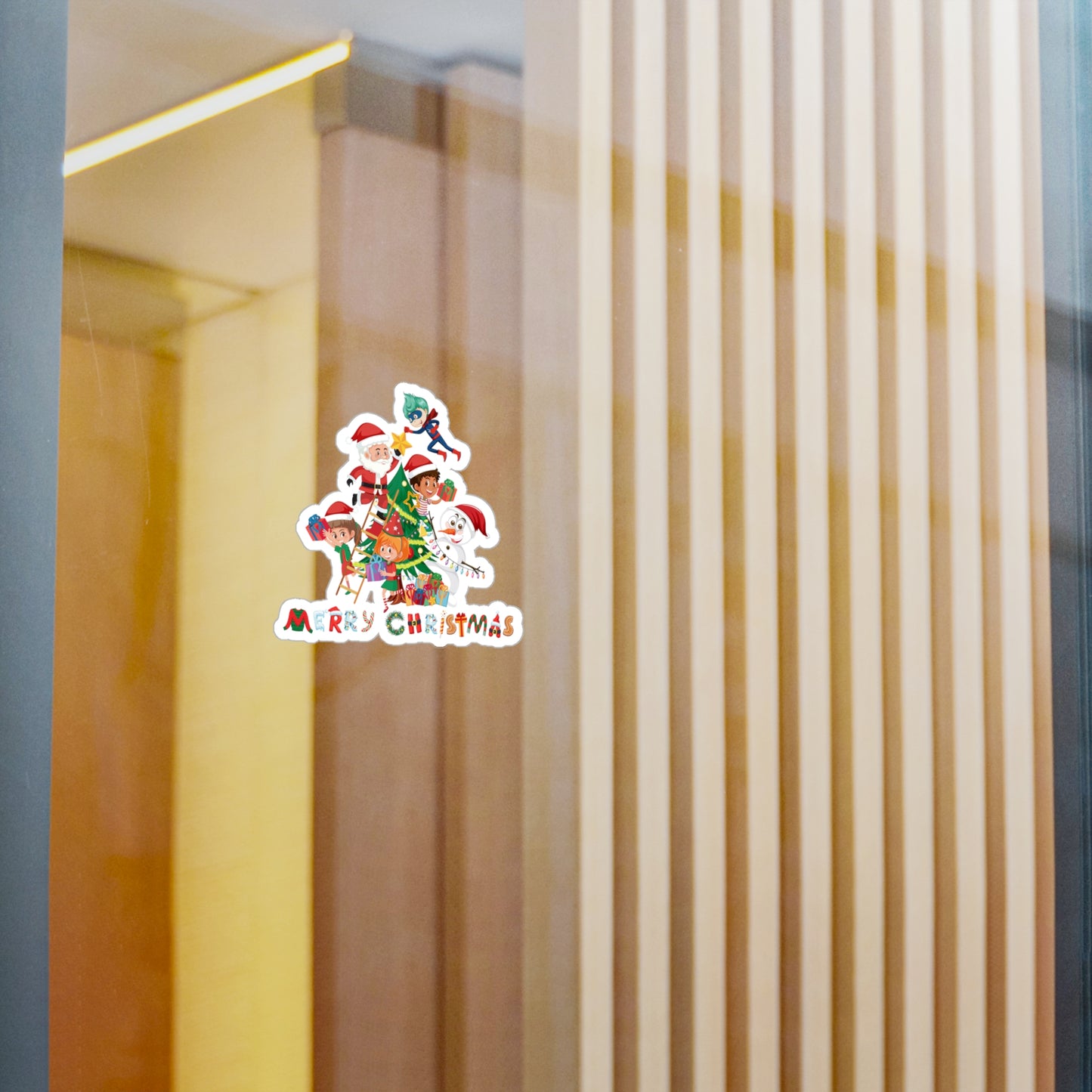 Christmas Kiss-Cut Vinyl Decals – Super kiddo making christmas tree with text - [[{"value":"Wonderwear Kid"}]]