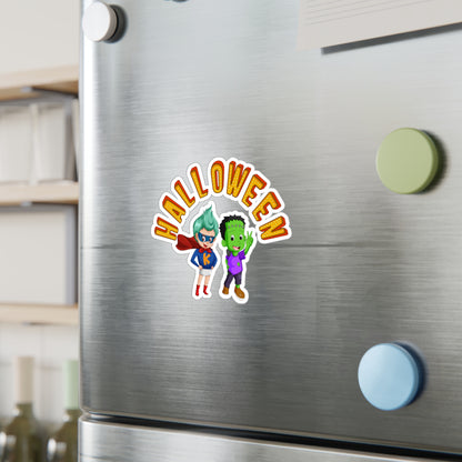 Halloween Kiss-Cut Vinyl Decals – Holloween with super kiddo Printify