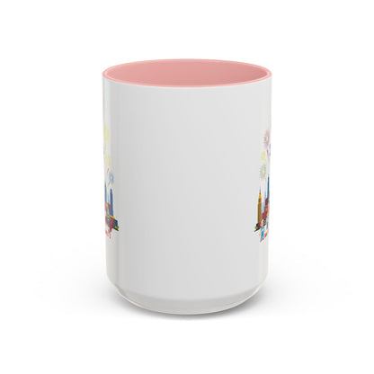 Accent Coffee Mug - Happy new year with fireworks - [[{"value":"Wonderwear Kid"}]]
