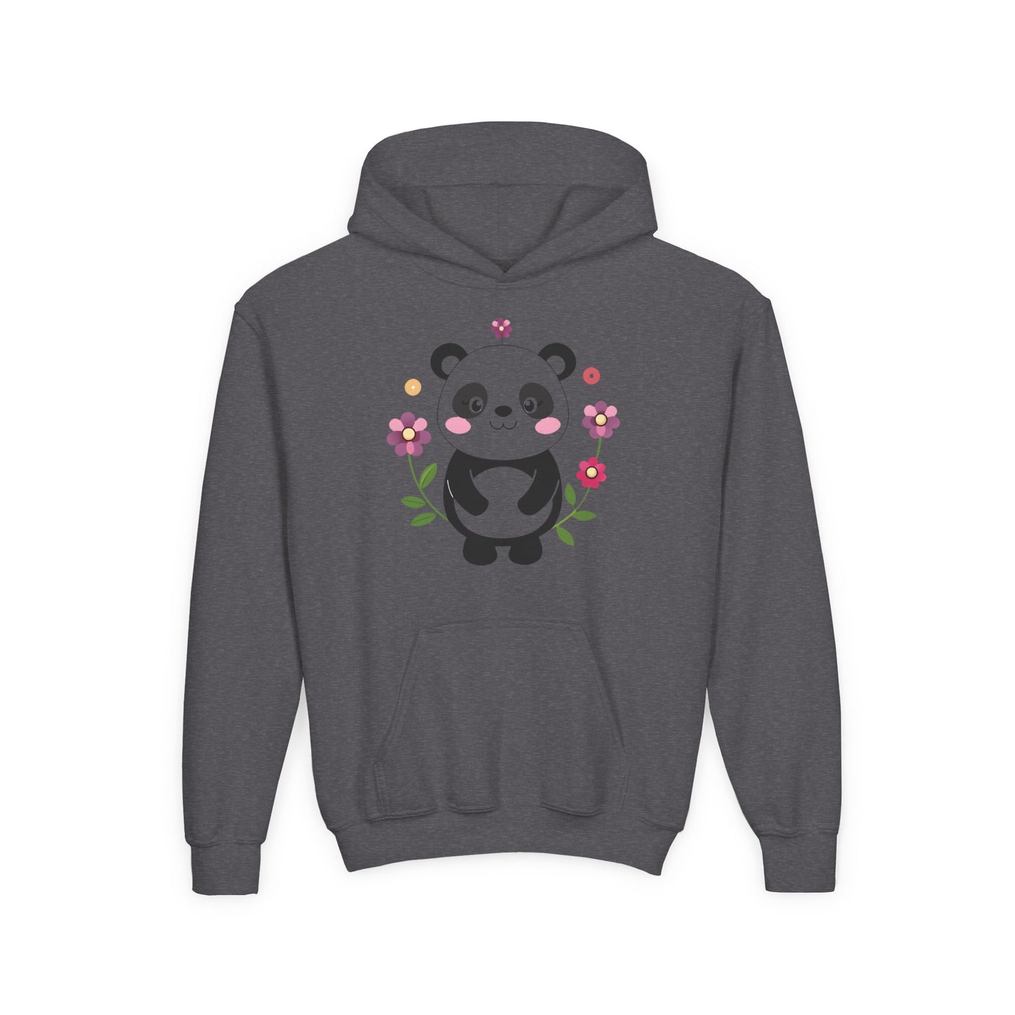 Youth Heavy Blend Hooded Sweatshirt - Charming panda