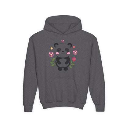 Youth Heavy Blend Hooded Sweatshirt - Charming panda Printify