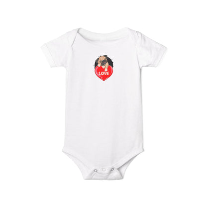 Infant Jersey One Piece - Valentines - Cute Pug - [[{"value":"Wonderwear Kid"}]]