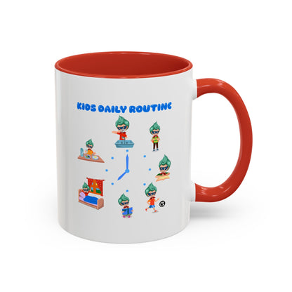 Accent Coffee Mug - Super kiddo daily routine - [[{"value":"Wonderwear Kid"}]]