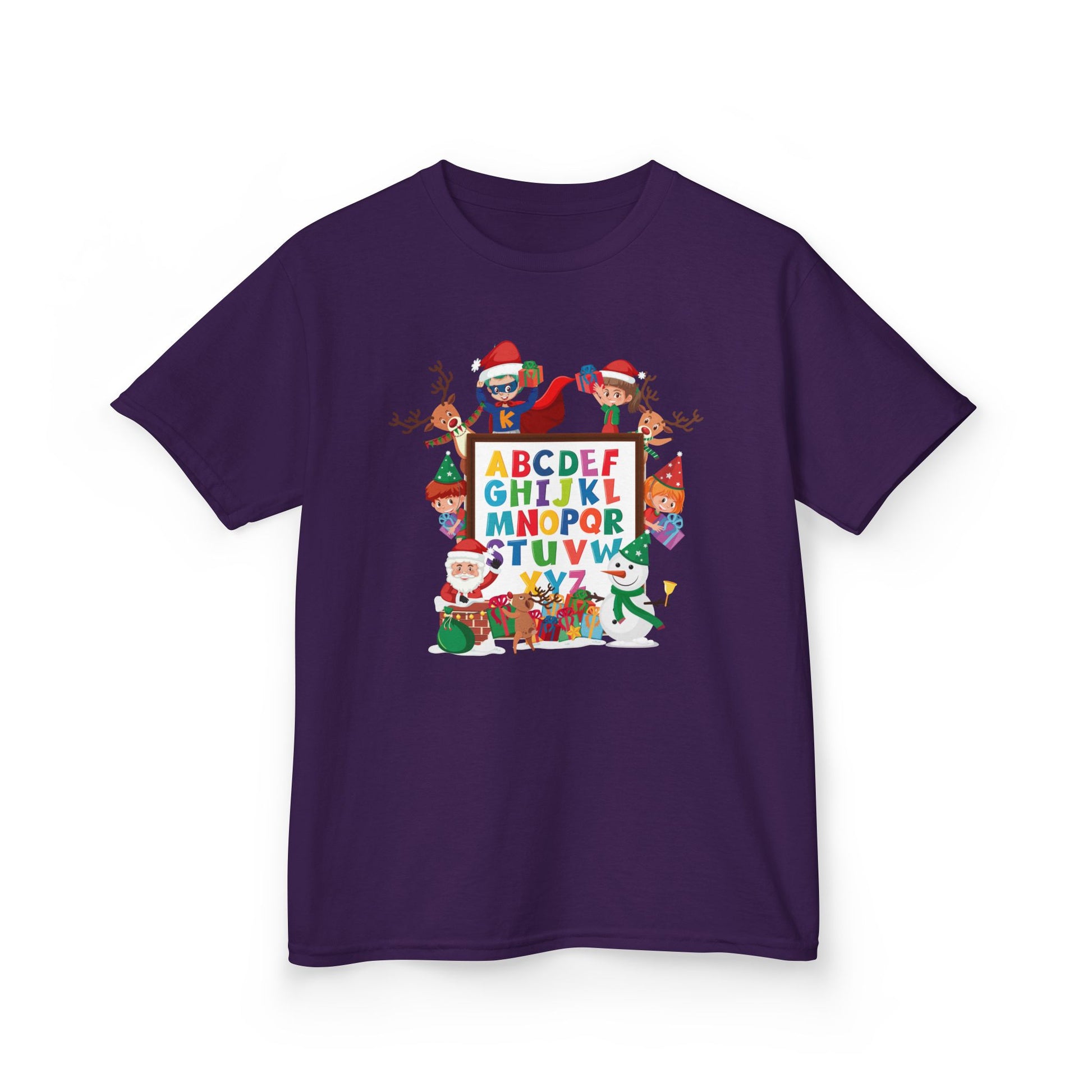 Kids Heavy Cotton™ Tee - Christmas alphabet with super kiddo - [[{"value":"Wonderwear Kid"}]]