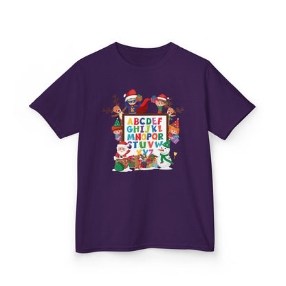 Kids Heavy Cotton™ Tee - Christmas alphabet with super kiddo - [[{"value":"Wonderwear Kid"}]]
