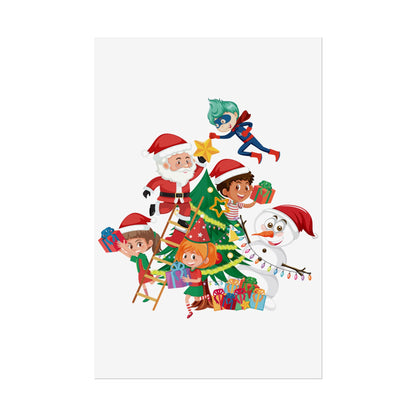 Rolled Posters - Super kiddo making christmas tree - [[{"value":"Wonderwear Kid"}]]