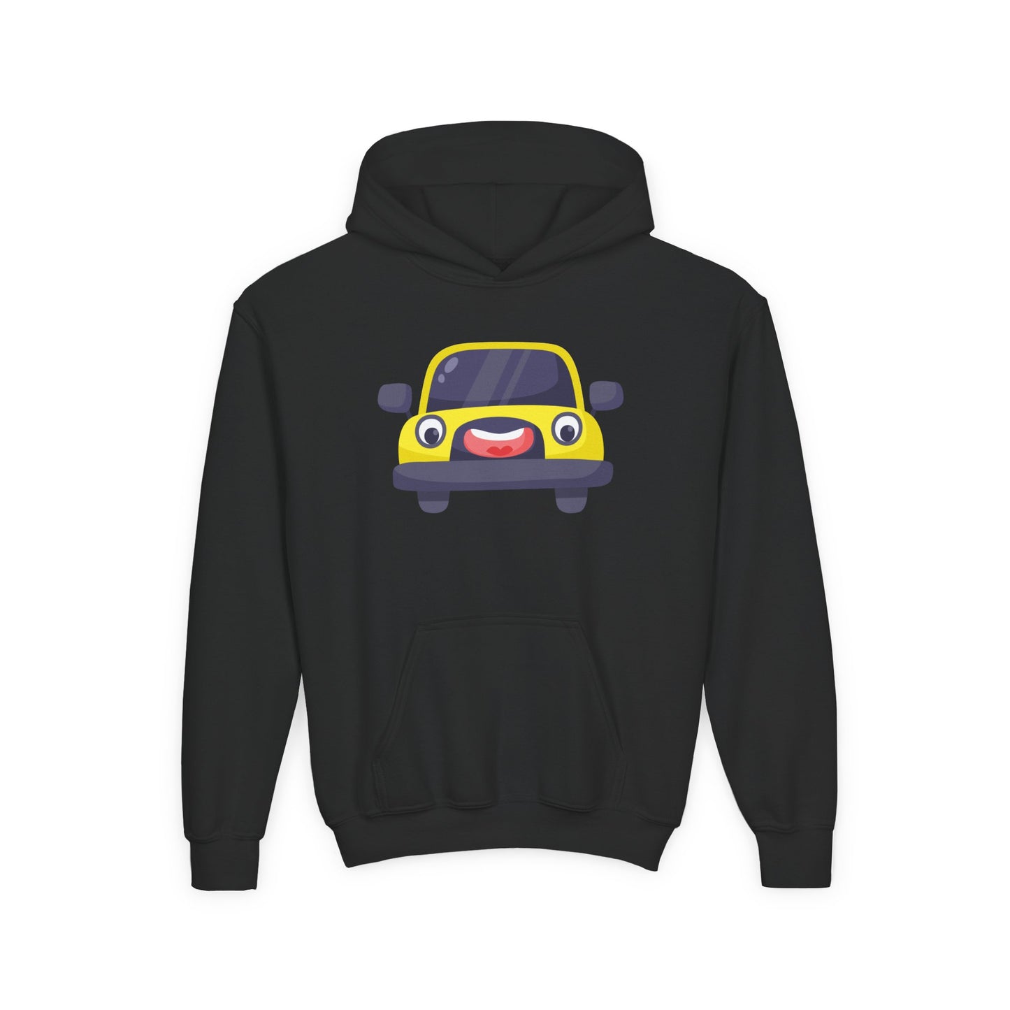 Youth Heavy Blend Hooded Sweatshirt - The yellow car