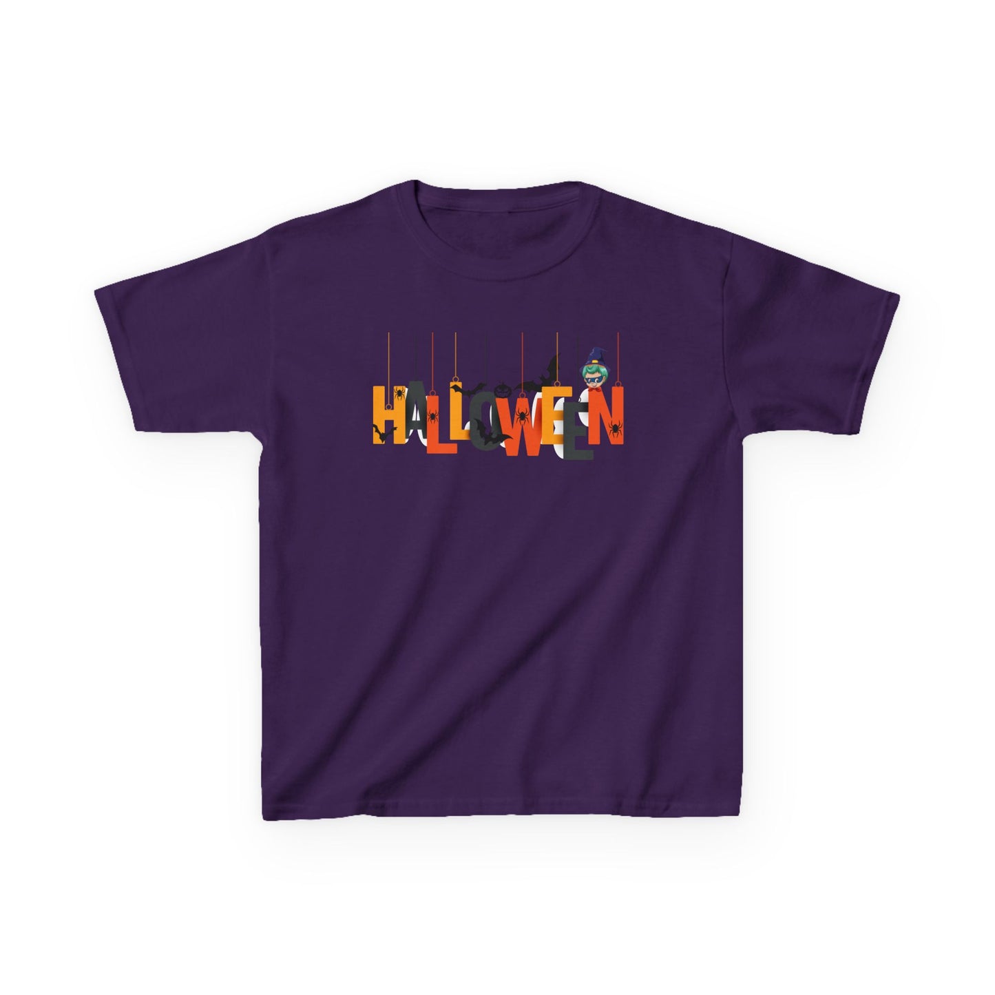 Kids Heavy Cotton™ Tee - Holloween hanging letters Printify