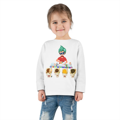 Toddler Long Sleeve Tee - Little kiddo teaching to wash dishes - [[{"value":"Wonderwear Kid"}]]