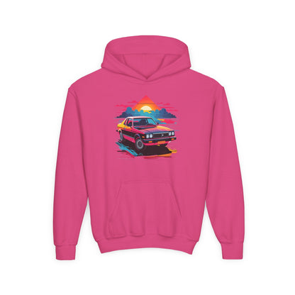 Kids Retro Car Hoodie Printify
