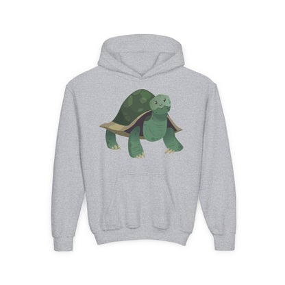 Youth hoodie with adorable turtle design Printify