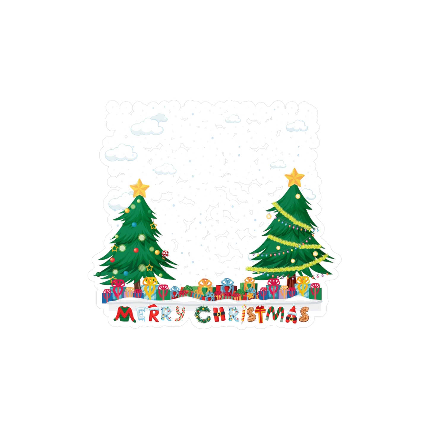Christmas Kiss-Cut Vinyl Decals – Christmas and snowing
