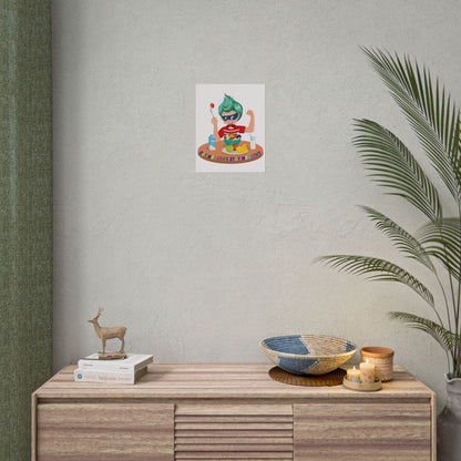 Rolled Posters - super kiddo eating healthy food - [[{"value":"Wonderwear Kid"}]]