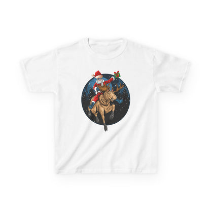 Kids Heavy Cotton™ Tee - Super kiddo riding a reindeer - [[{"value":"Wonderwear Kid"}]]