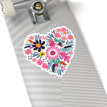 Kiss-Cut Vinyl Decals - Flower hearts Printify