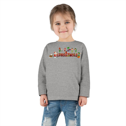 Toddler Long Sleeve Tee - Christmas with santa claus and friends - [[{"value":"Wonderwear Kid"}]]