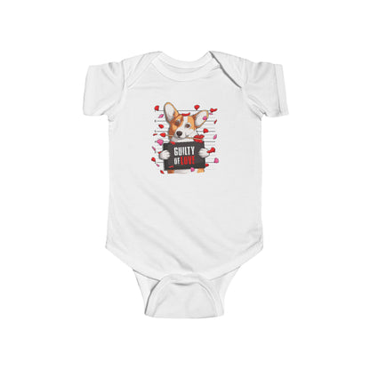 Infant Fine Jersey Bodysuit - Valentines -  Corgi Guilty of love - [[{"value":"Wonderwear Kid"}]]