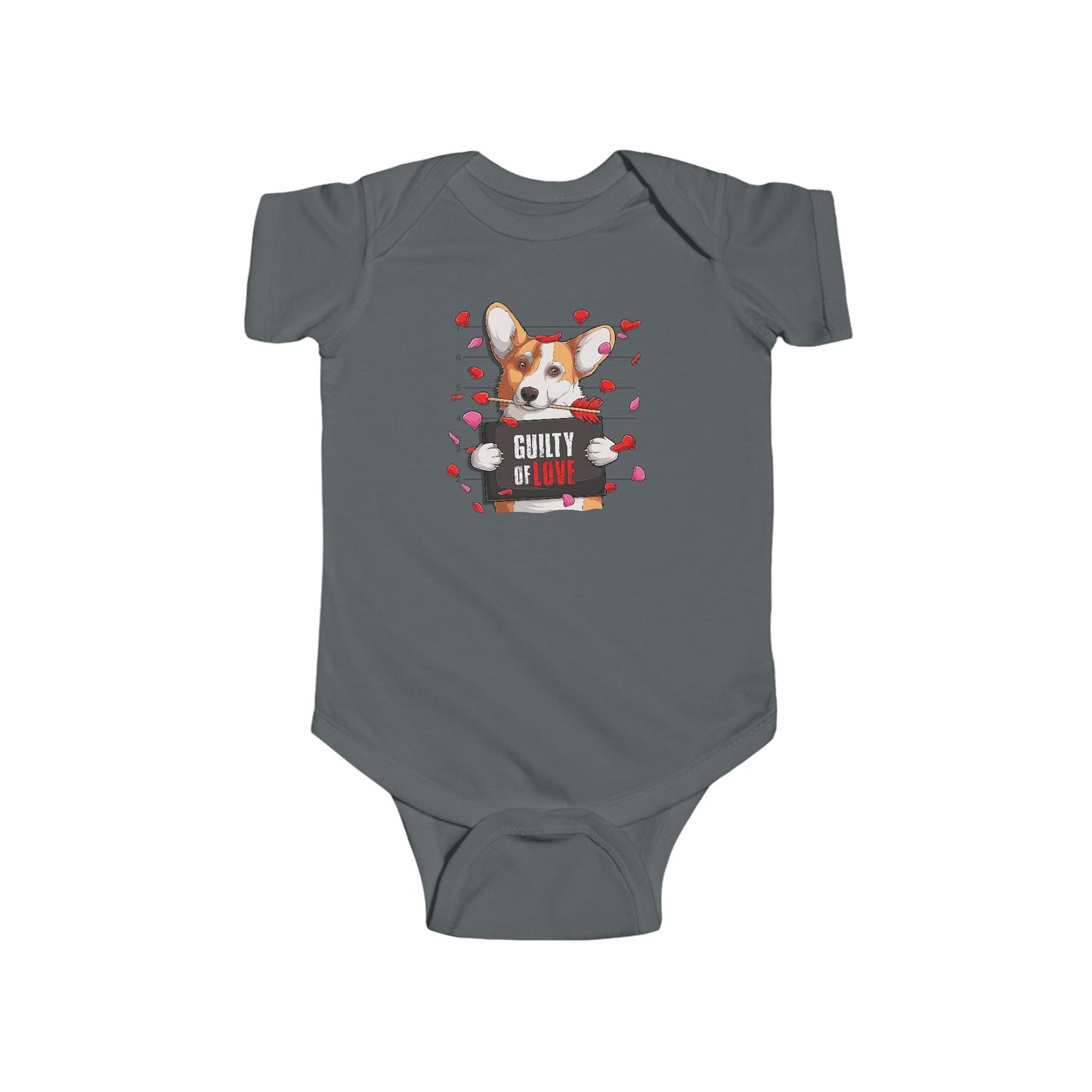 Infant Fine Jersey Bodysuit - Valentines -  Corgi Guilty of love - [[{"value":"Wonderwear Kid"}]]