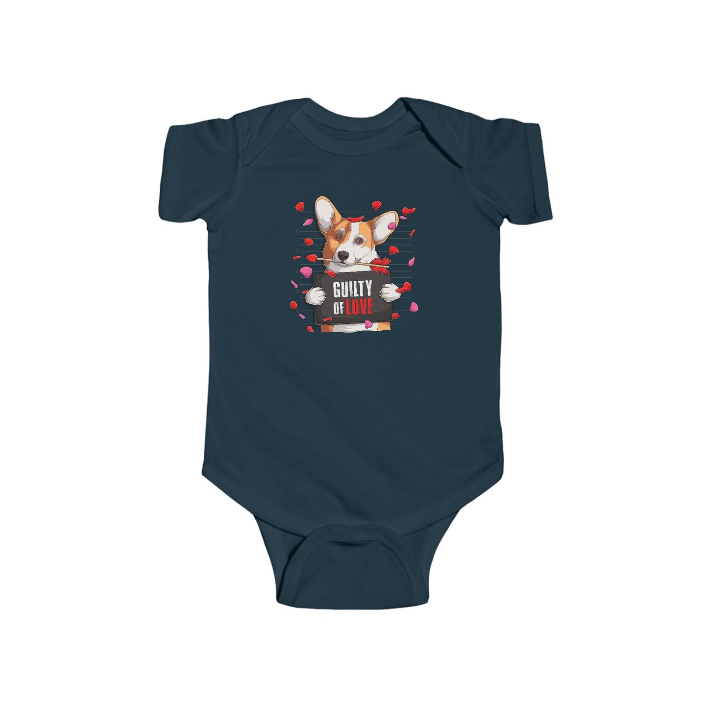 Infant Fine Jersey Bodysuit - Valentines -  Corgi Guilty of love - [[{"value":"Wonderwear Kid"}]]