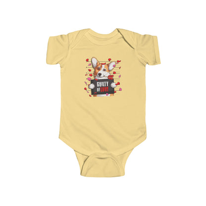 Infant Fine Jersey Bodysuit - Valentines -  Corgi Guilty of love - [[{"value":"Wonderwear Kid"}]]