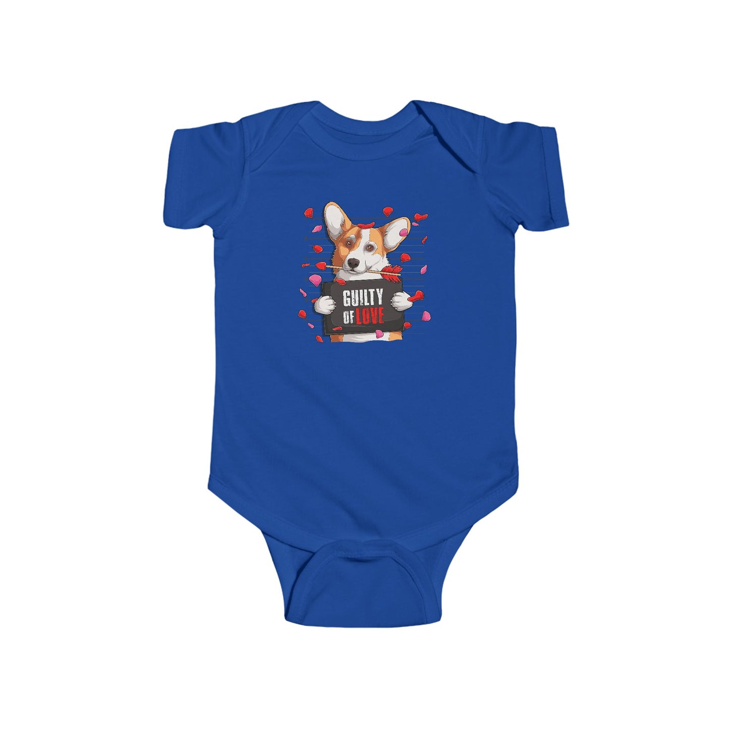 Infant Fine Jersey Bodysuit - Valentines -  Corgi Guilty of love - [[{"value":"Wonderwear Kid"}]]