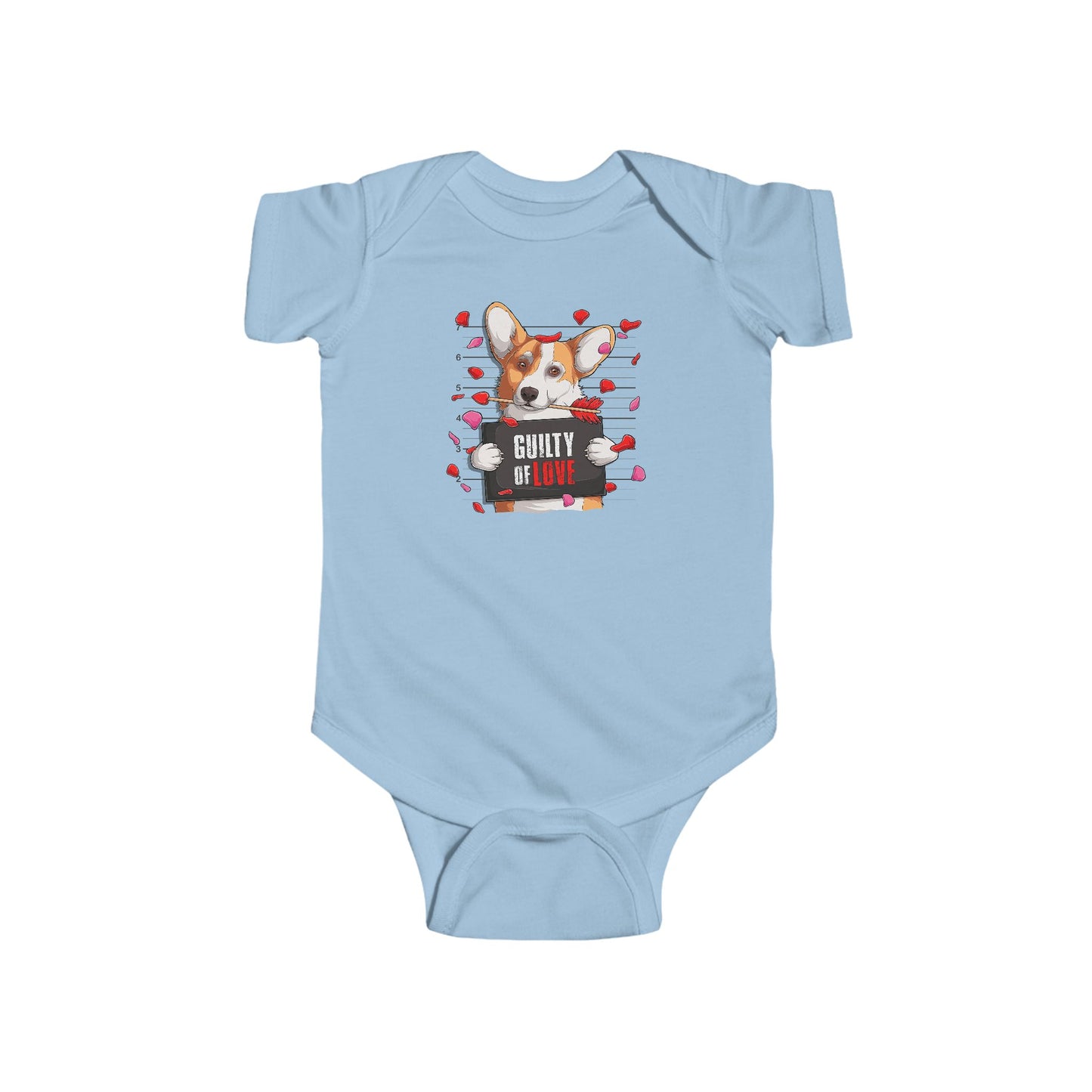 Infant Fine Jersey Bodysuit - Valentines -  Corgi Guilty of love - [[{"value":"Wonderwear Kid"}]]