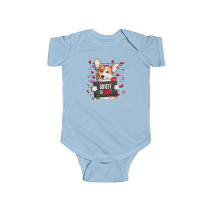 Infant Fine Jersey Bodysuit - Valentines -  Corgi Guilty of love - [[{"value":"Wonderwear Kid"}]]
