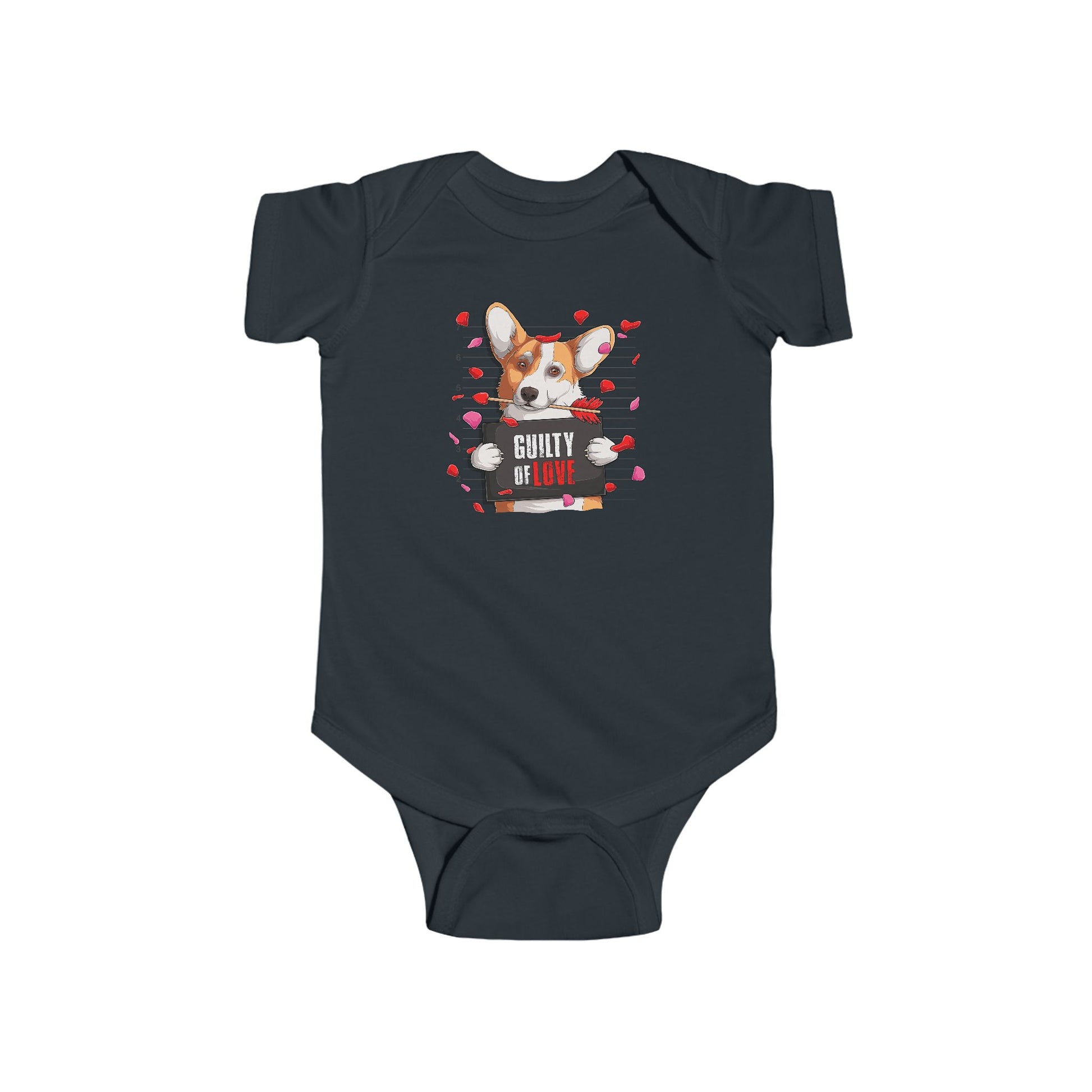 Infant Fine Jersey Bodysuit - Valentines -  Corgi Guilty of love - [[{"value":"Wonderwear Kid"}]]