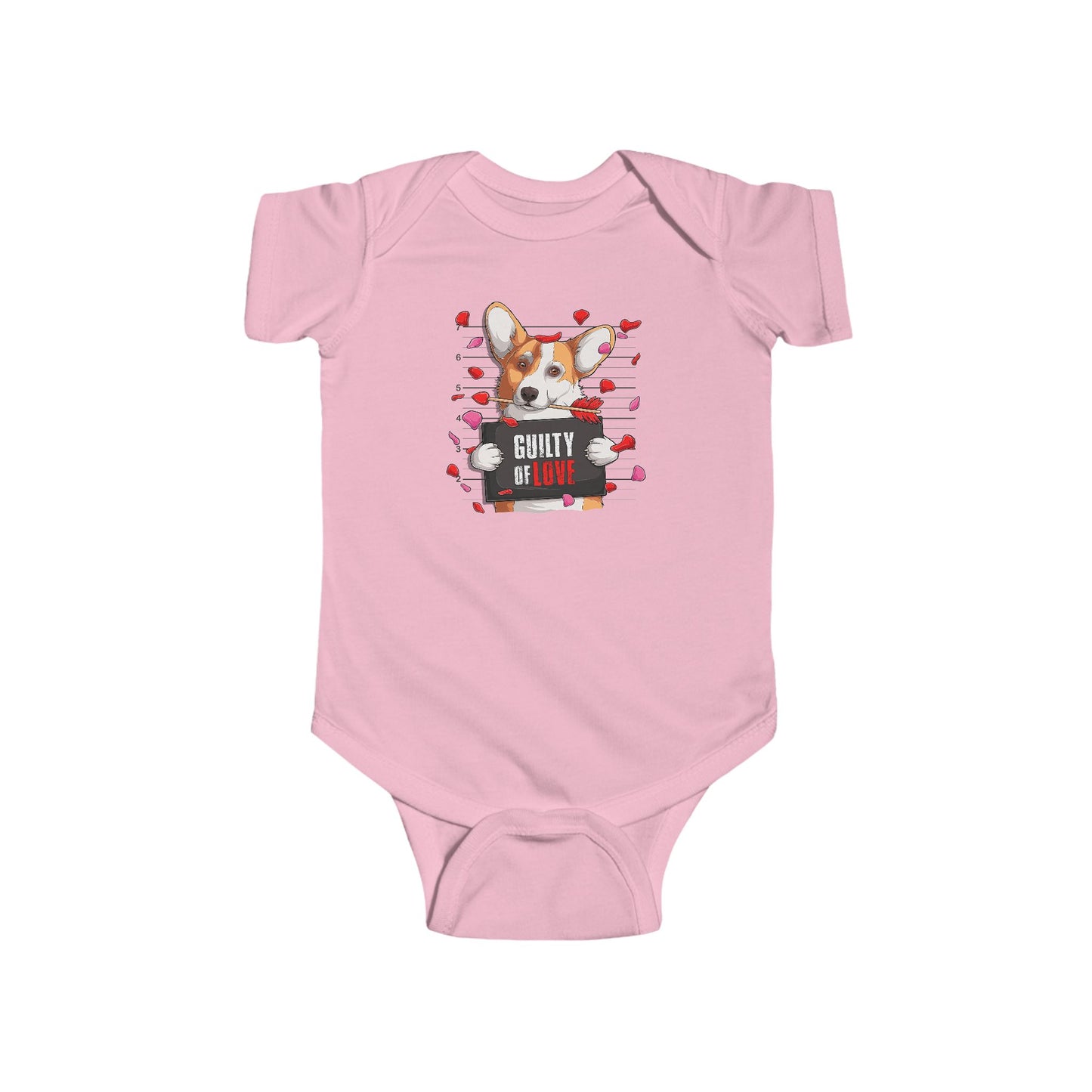 Infant Fine Jersey Bodysuit - Valentines -  Corgi Guilty of love - [[{"value":"Wonderwear Kid"}]]