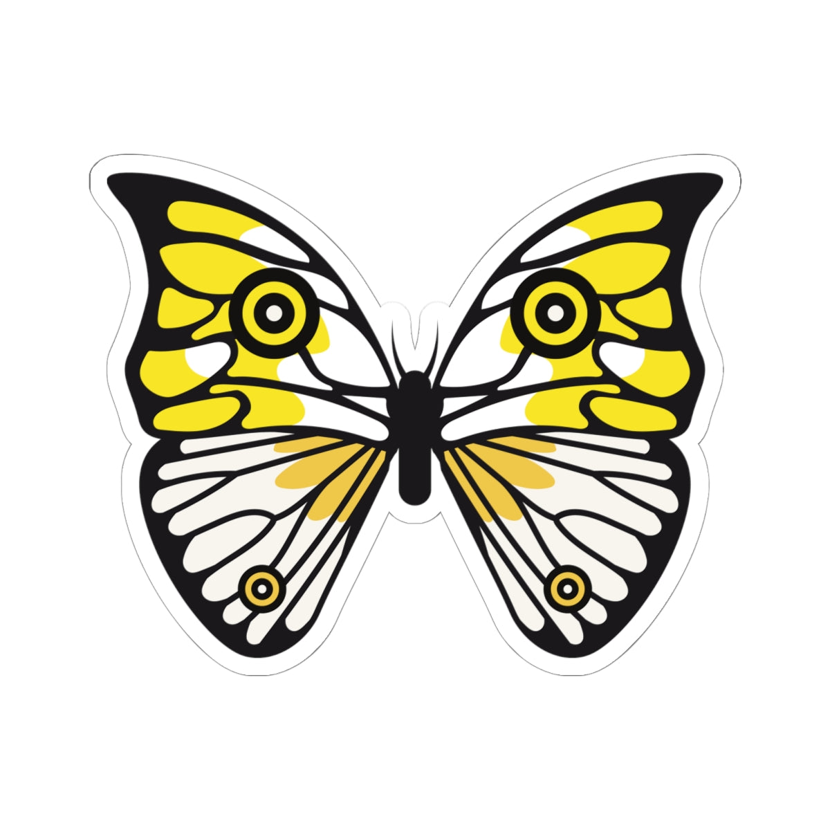 Kiss-Cut Stickers - Yellow butterfly