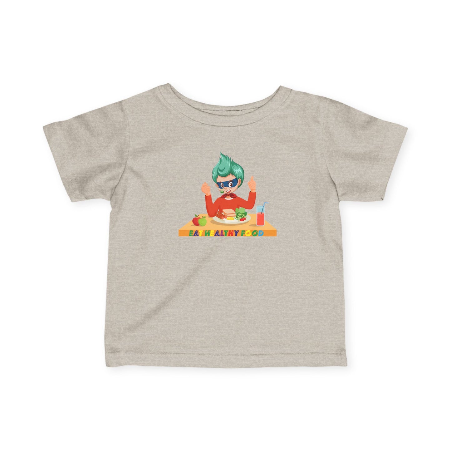 Infant Fine Jersey Tee - Super kiddo eating healthy breafast