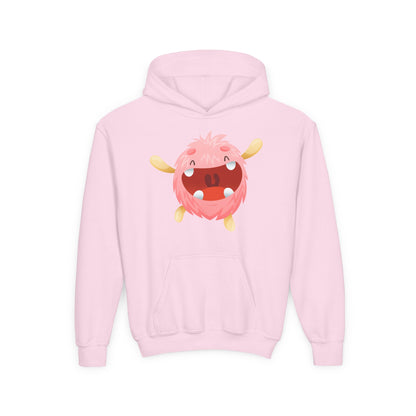 Youth Heavy Blend Hooded Sweatshirt - Baby pink monster Printify