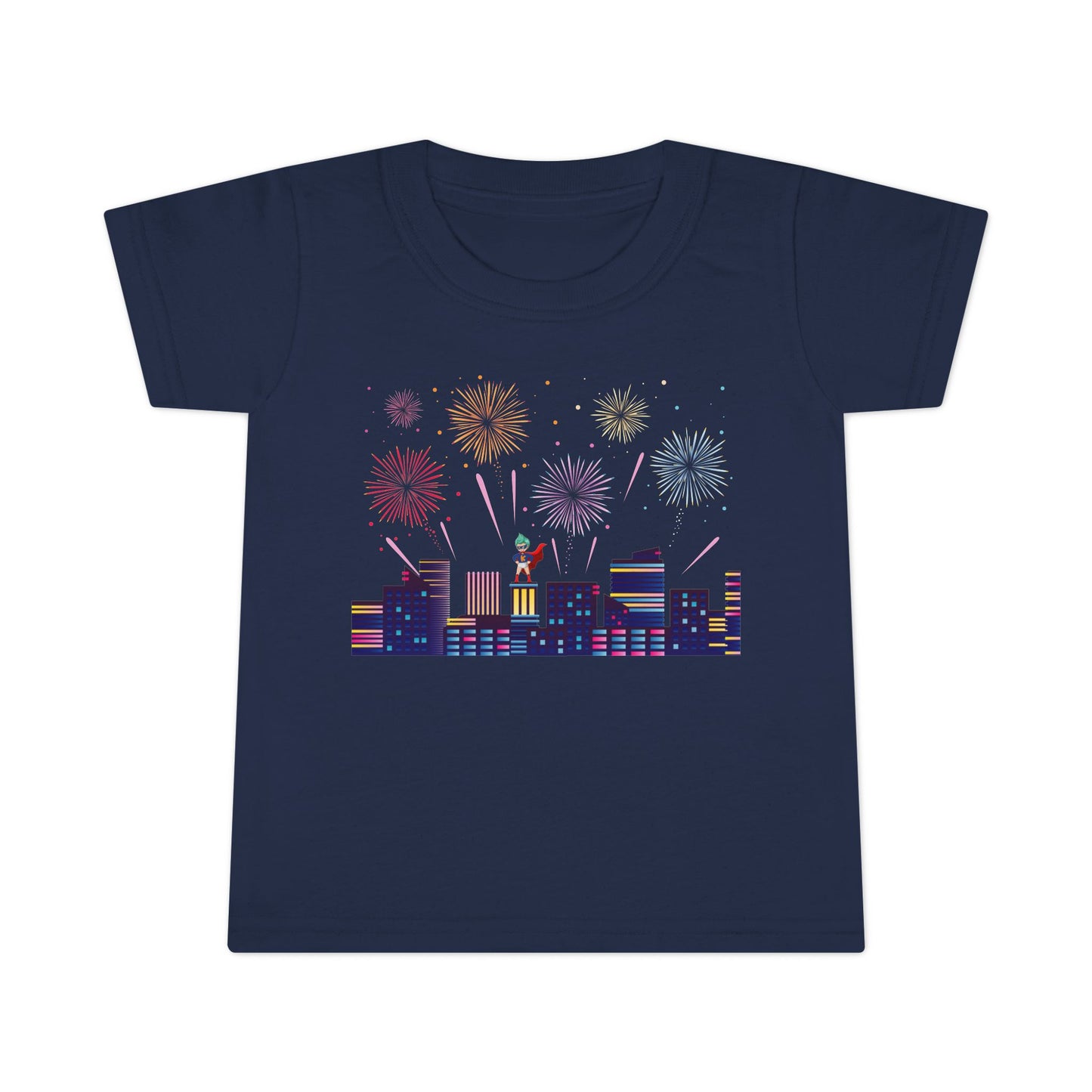 Toddler T-shirt - Super kiddo with fireworks - [[{"value":"Wonderwear Kid"}]]