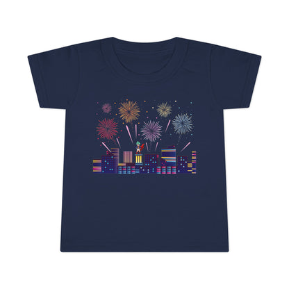 Toddler T-shirt - Super kiddo with fireworks - [[{"value":"Wonderwear Kid"}]]