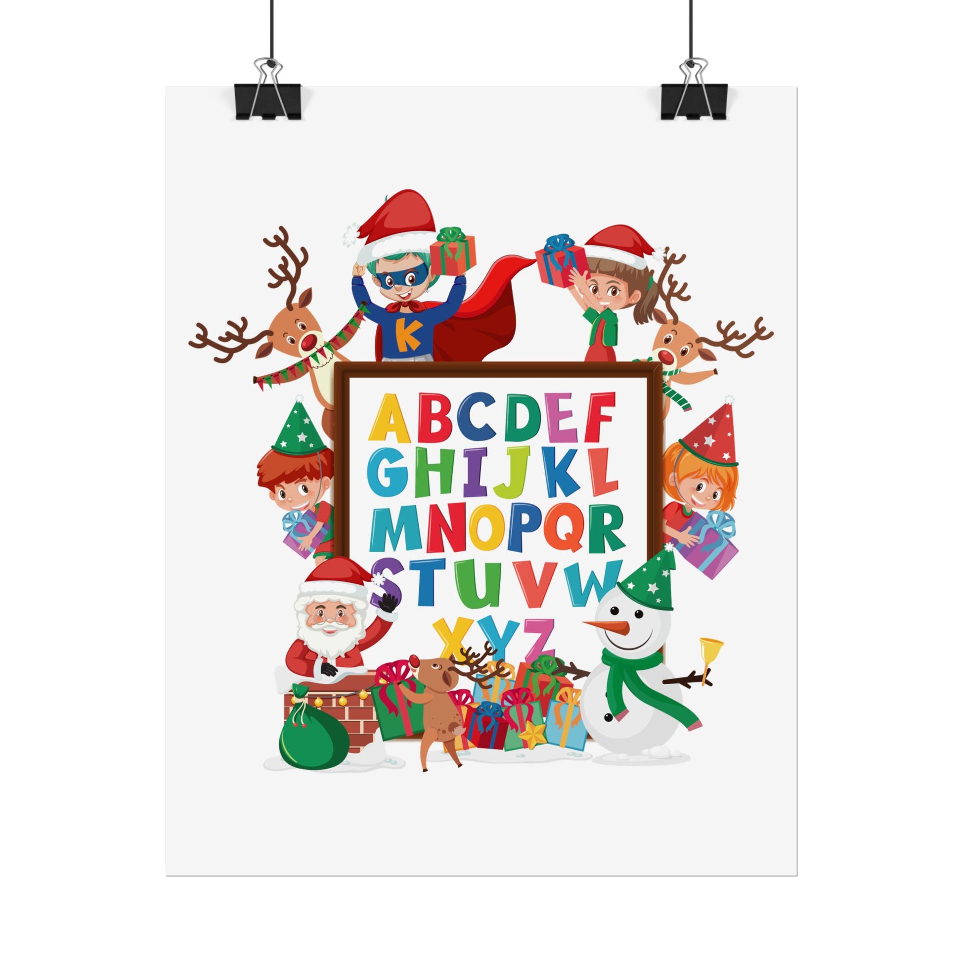 Rolled Posters - Christmas alphabet with super kiddo - [[{"value":"Wonderwear Kid"}]]