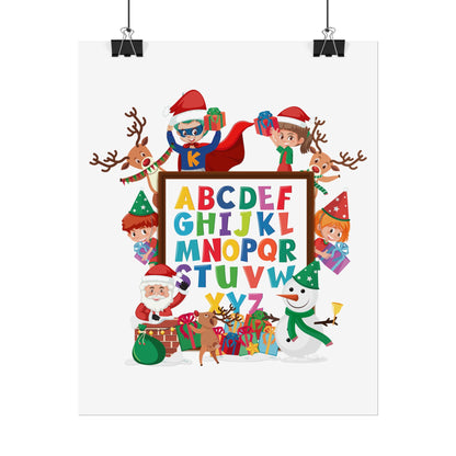 Rolled Posters - Christmas alphabet with super kiddo - [[{"value":"Wonderwear Kid"}]]