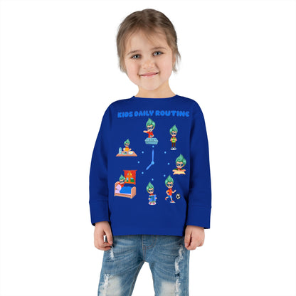 Toddler Long Sleeve Tee - Super kiddo daily routine - [[{"value":"Wonderwear Kid"}]]